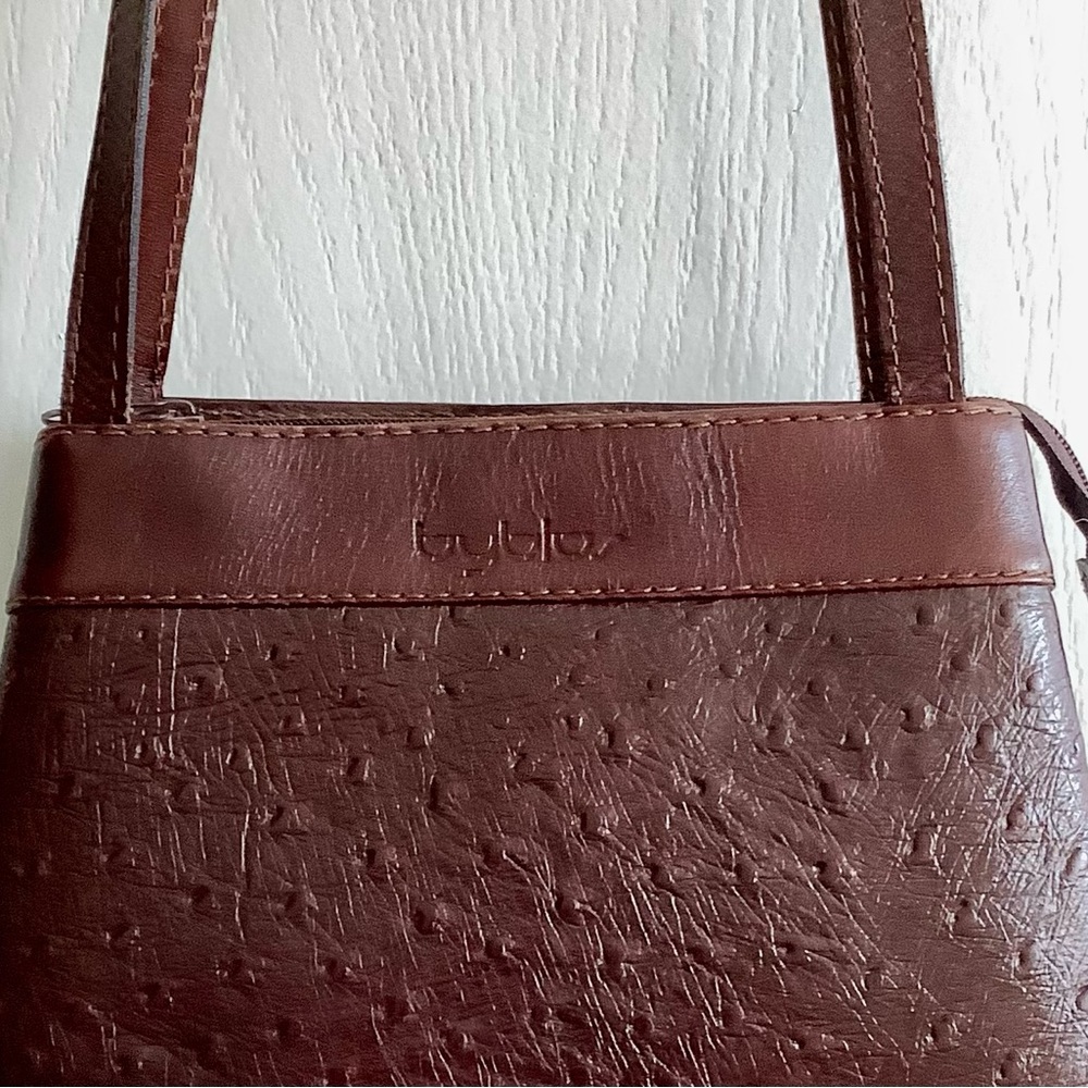 Rare Vintage Byblos Graziella Italian Leather Brown Handbag - Picture 3 of 15